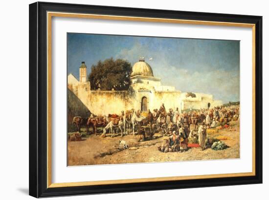 Market Scene at Mogador, 1881-Edwin Lord Weeks-Framed Giclee Print