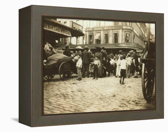 Market Scene, Boston, Massachusetts, c.1909-Lewis Wickes Hine-Framed Stretched Canvas