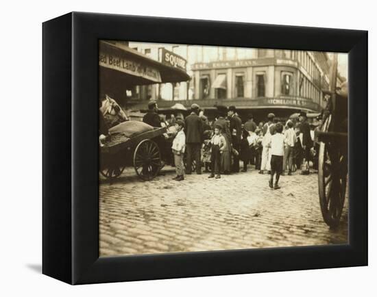 Market Scene, Boston, Massachusetts, c.1909-Lewis Wickes Hine-Framed Stretched Canvas