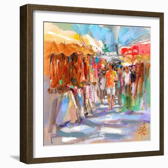 Market Scene II-Anne Farrall Doyle-Framed Art Print