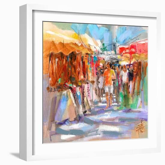 Market Scene II-Anne Farrall Doyle-Framed Art Print