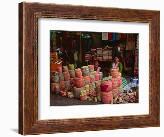 Market Scene, Oaxaca, Mexico-Charles Sleicher-Framed Photographic Print