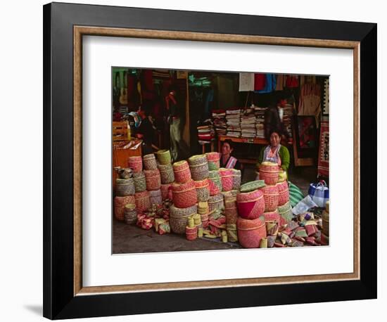 Market Scene, Oaxaca, Mexico-Charles Sleicher-Framed Photographic Print