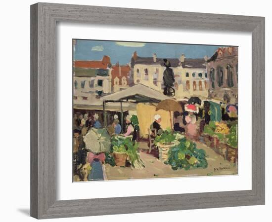 Market Scene (Oil on Panel)-James Wilson Morrice-Framed Giclee Print