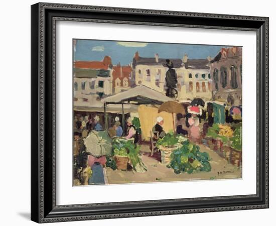 Market Scene (Oil on Panel)-James Wilson Morrice-Framed Giclee Print