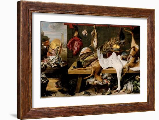 Market Scene on a Quay, c.1635-1640-Frans Snyders-Framed Giclee Print