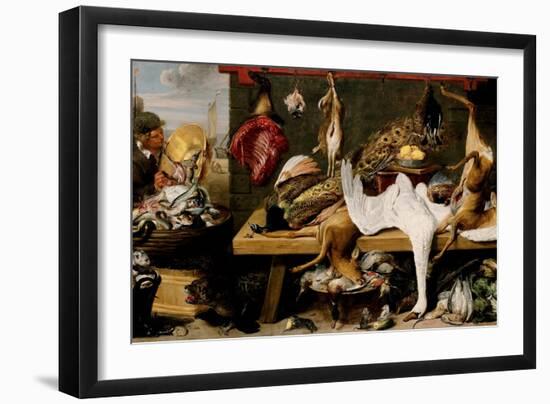 Market Scene on a Quay, c.1635-1640-Frans Snyders-Framed Giclee Print