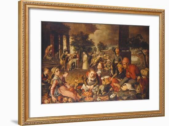 Market Scene with Christ and the Adulteress-Pieter Bruegel the Elder-Framed Giclee Print