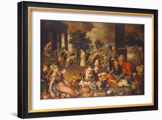 Market Scene with Christ and the Adulteress-Pieter Bruegel the Elder-Framed Giclee Print