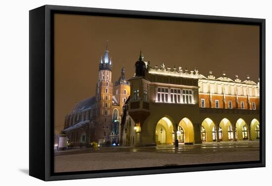 Market Square at Night, Poland, Krakow.-dziewul-Framed Premier Image Canvas