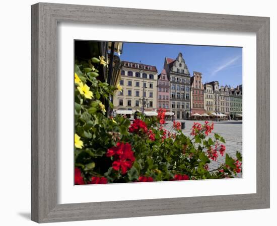 Market Square from Restaurant, Old Town, Wroclaw, Silesia, Poland, Europe-Frank Fell-Framed Photographic Print