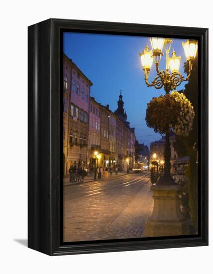 Market Square (Ploscha Rynok) at Dusk, Lviv, UKraine-Ian Trower-Framed Premier Image Canvas