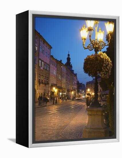 Market Square (Ploscha Rynok) at Dusk, Lviv, UKraine-Ian Trower-Framed Premier Image Canvas