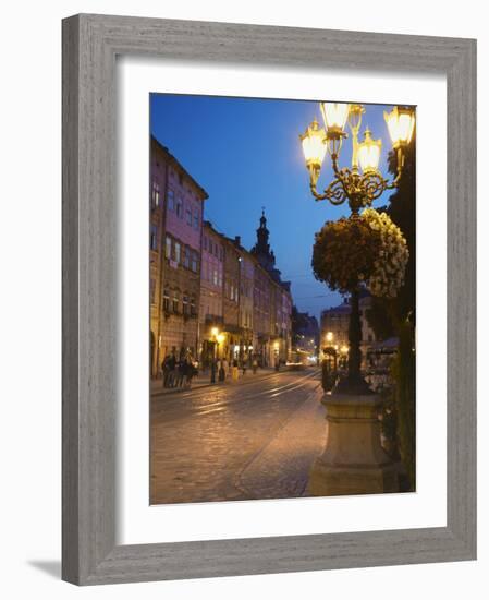 Market Square (Ploscha Rynok) at Dusk, Lviv, UKraine-Ian Trower-Framed Photographic Print