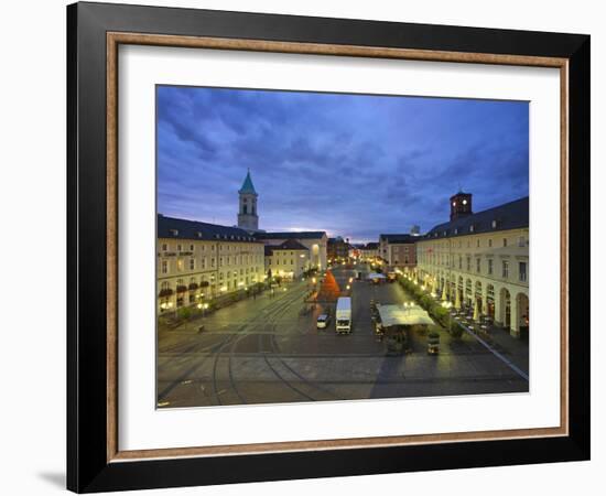 Market Square with Pyramide, Karlsruhe, Baden-Wurttemberg, Germany, Europe-Hans Peter Merten-Framed Photographic Print