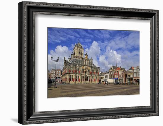 Market Square with Town Hall, Delft, South Holland, Netherlands, Europe-Hans-Peter Merten-Framed Photographic Print