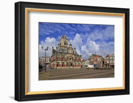 Market Square with Town Hall, Delft, South Holland, Netherlands, Europe-Hans-Peter Merten-Framed Photographic Print