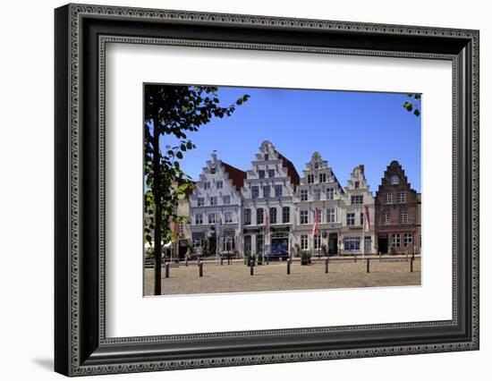 Market Square with Town Houses, Friedrichstadt, Eider, Schleswig-Holstein, Germany, Europe-Hans-Peter Merten-Framed Photographic Print