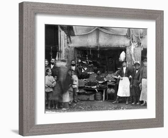 Market Stall in St Petersburg, c.1900-Russian Photographer-Framed Photographic Print