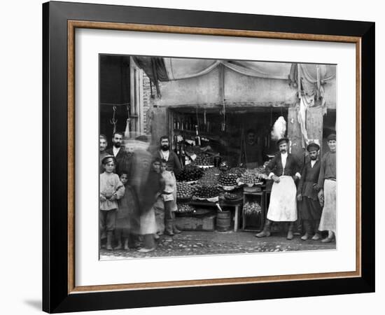 Market Stall in St Petersburg, c.1900-Russian Photographer-Framed Photographic Print