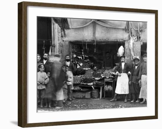 Market Stall in St Petersburg, c.1900-Russian Photographer-Framed Photographic Print