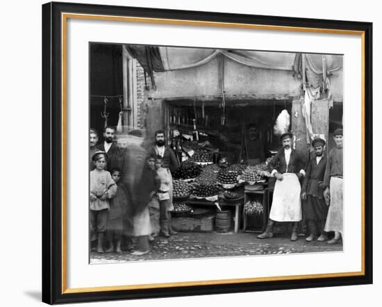 Market Stall in St Petersburg, c.1900-Russian Photographer-Framed Photographic Print