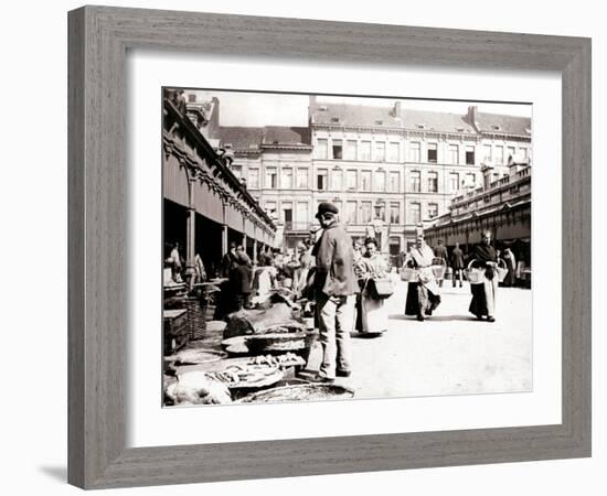 Market Stalls, Antwerp, 1898-James Batkin-Framed Photographic Print