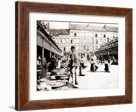 Market Stalls, Antwerp, 1898-James Batkin-Framed Photographic Print