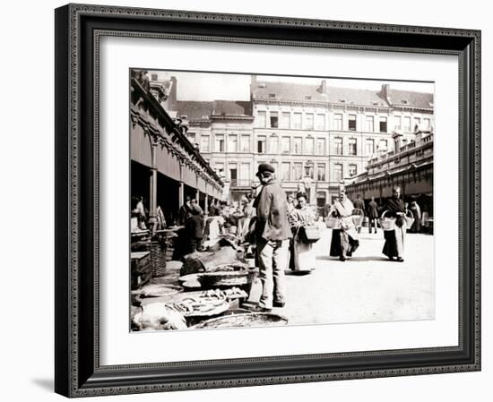 Market Stalls, Antwerp, 1898-James Batkin-Framed Photographic Print