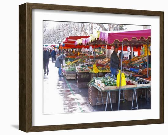 Market Stalls with Produce, Sanary, Var, Cote d'Azur, France-Per Karlsson-Framed Photographic Print