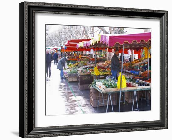 Market Stalls with Produce, Sanary, Var, Cote d'Azur, France-Per Karlsson-Framed Photographic Print