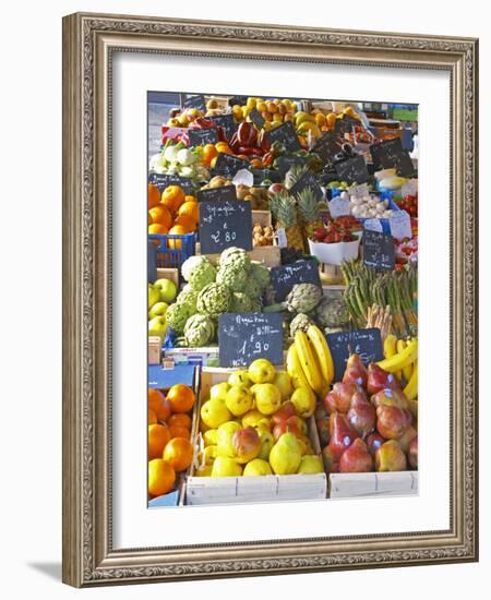 Market Stalls with Produce, Sanary, Var, Cote d'Azur, France-Per Karlsson-Framed Photographic Print