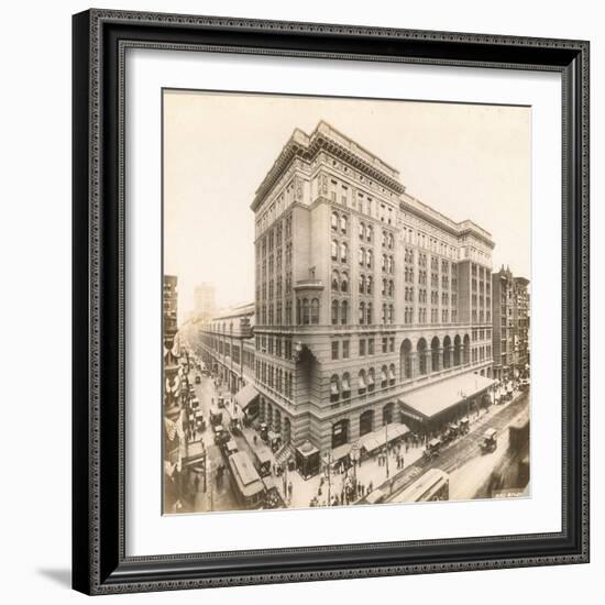 Market Street at 12Th, Philadelphia, 1912 (B/W Photo)-William Herman Rau-Framed Giclee Print