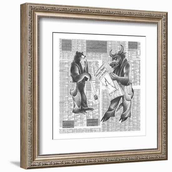 Market Ups and Downs-Roger Vilar-Framed Art Print