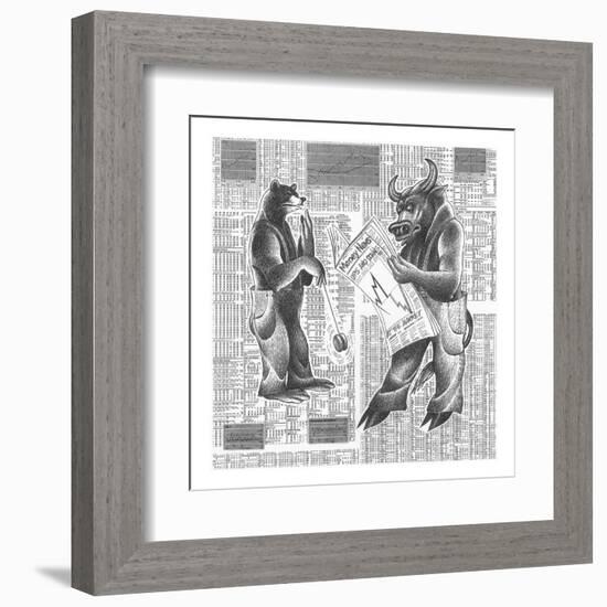 Market Ups and Downs-Roger Vilar-Framed Art Print