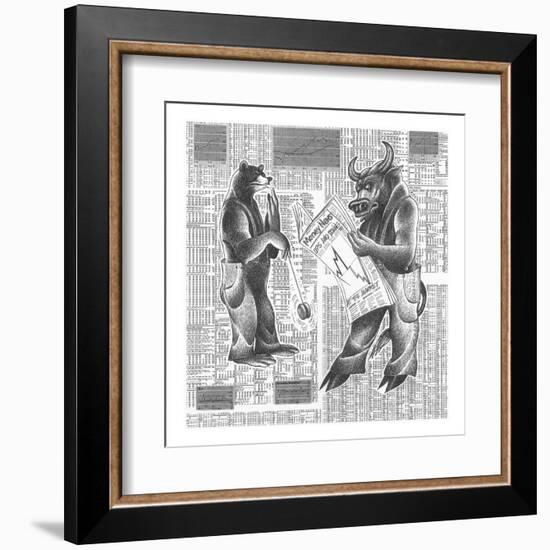 Market Ups and Downs-Roger Vilar-Framed Art Print