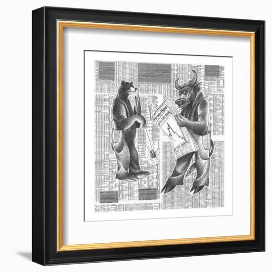 Market Ups and Downs-Roger Vilar-Framed Art Print