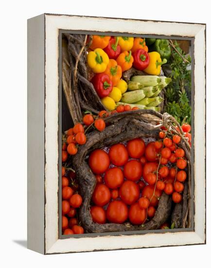 Market With Vegtables, Fira, Santorini, Greece-Darrell Gulin-Framed Premier Image Canvas