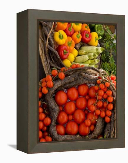 Market With Vegtables, Fira, Santorini, Greece-Darrell Gulin-Framed Premier Image Canvas