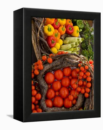 Market With Vegtables, Fira, Santorini, Greece-Darrell Gulin-Framed Premier Image Canvas