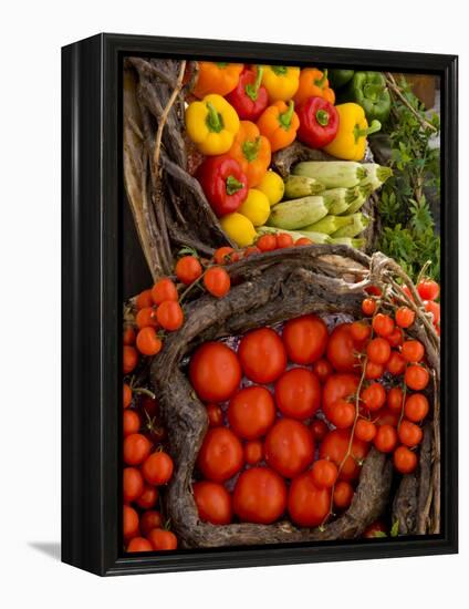 Market With Vegtables, Fira, Santorini, Greece-Darrell Gulin-Framed Premier Image Canvas