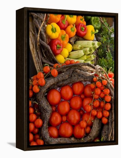 Market With Vegtables, Fira, Santorini, Greece-Darrell Gulin-Framed Premier Image Canvas