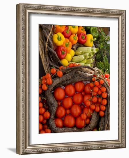 Market With Vegtables, Fira, Santorini, Greece-Darrell Gulin-Framed Photographic Print