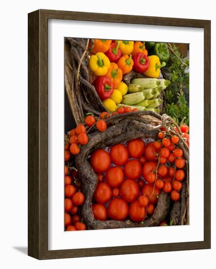 Market With Vegtables, Fira, Santorini, Greece-Darrell Gulin-Framed Photographic Print