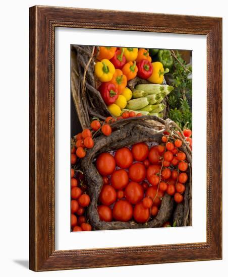 Market With Vegtables, Fira, Santorini, Greece-Darrell Gulin-Framed Photographic Print