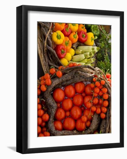 Market With Vegtables, Fira, Santorini, Greece-Darrell Gulin-Framed Photographic Print