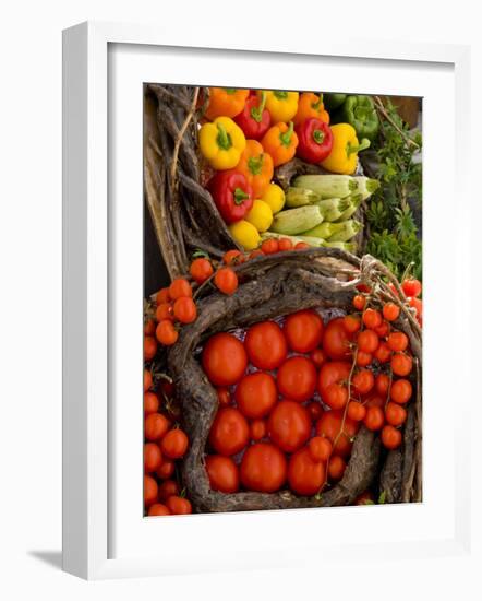 Market With Vegtables, Fira, Santorini, Greece-Darrell Gulin-Framed Photographic Print