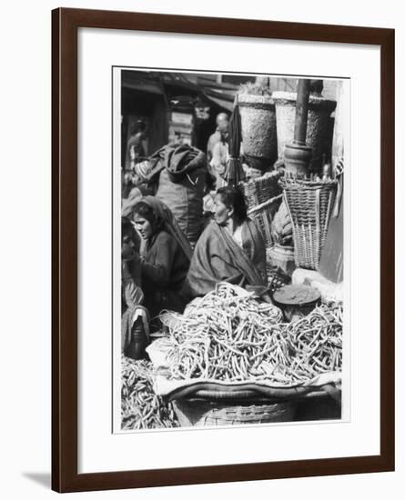 Market Women Offering Fruit and Vegetables in the Market at Kathmandu Nepal-null-Framed Photographic Print