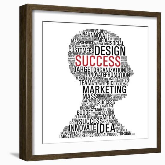 Marketing Success Head Communication-cienpies-Framed Art Print