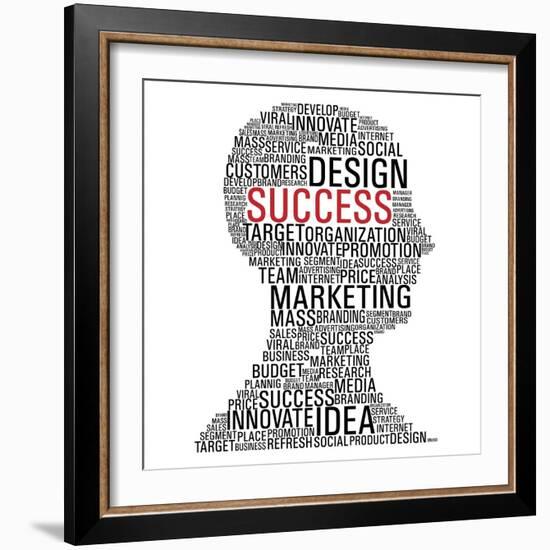 Marketing Success Head Communication-cienpies-Framed Art Print